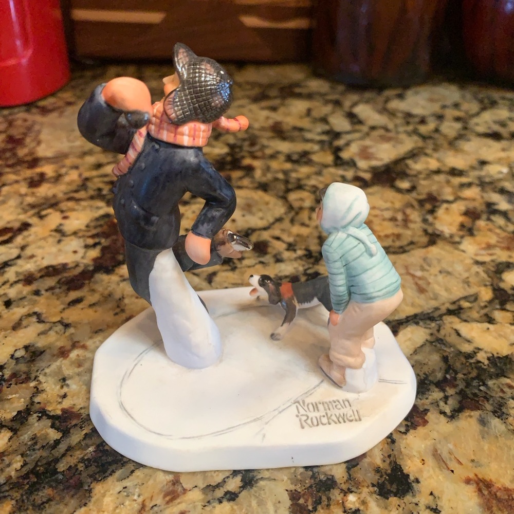 Vintage Gorham Norman Rockwell Figurine Winter Gay Blades